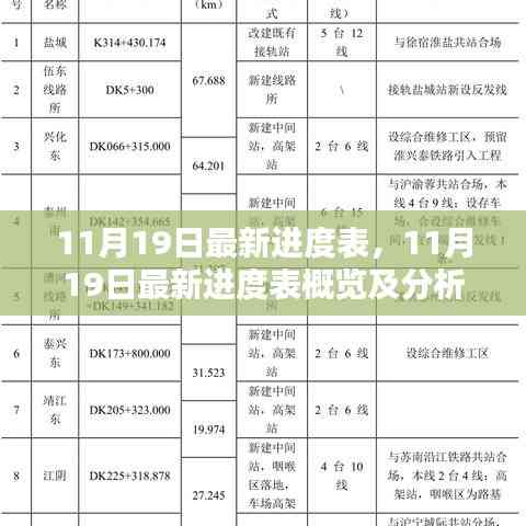 11月19日最新進度表詳解，概覽與深度分析