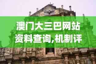 澳門大三巴網(wǎng)站資料查詢,機制評估方案_沉浸版OYT5.30