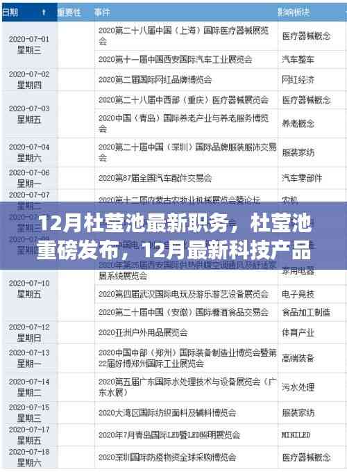 杜瑩池最新職務(wù)揭秘與未來科技產(chǎn)品展望，未來生活重磅來襲