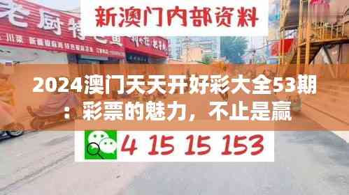 2024澳門天天開好彩大全53期：彩票的魅力，不止是贏