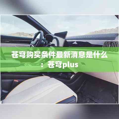 蒼穹購買條件最新消息是什么：蒼穹plus 