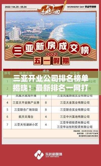 三亞開業公司排名榜單揭曉！最新排名一網打盡