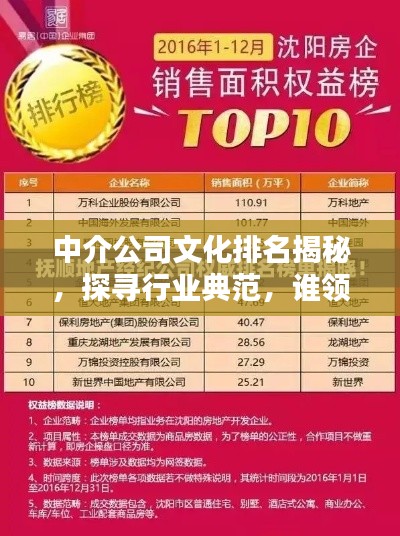 中介公司文化排名揭秘，探尋行業(yè)典范，誰領(lǐng)風(fēng)騷？
